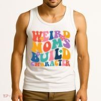 Weird Moms Build Character Funny Retro Tank Top thumb 3