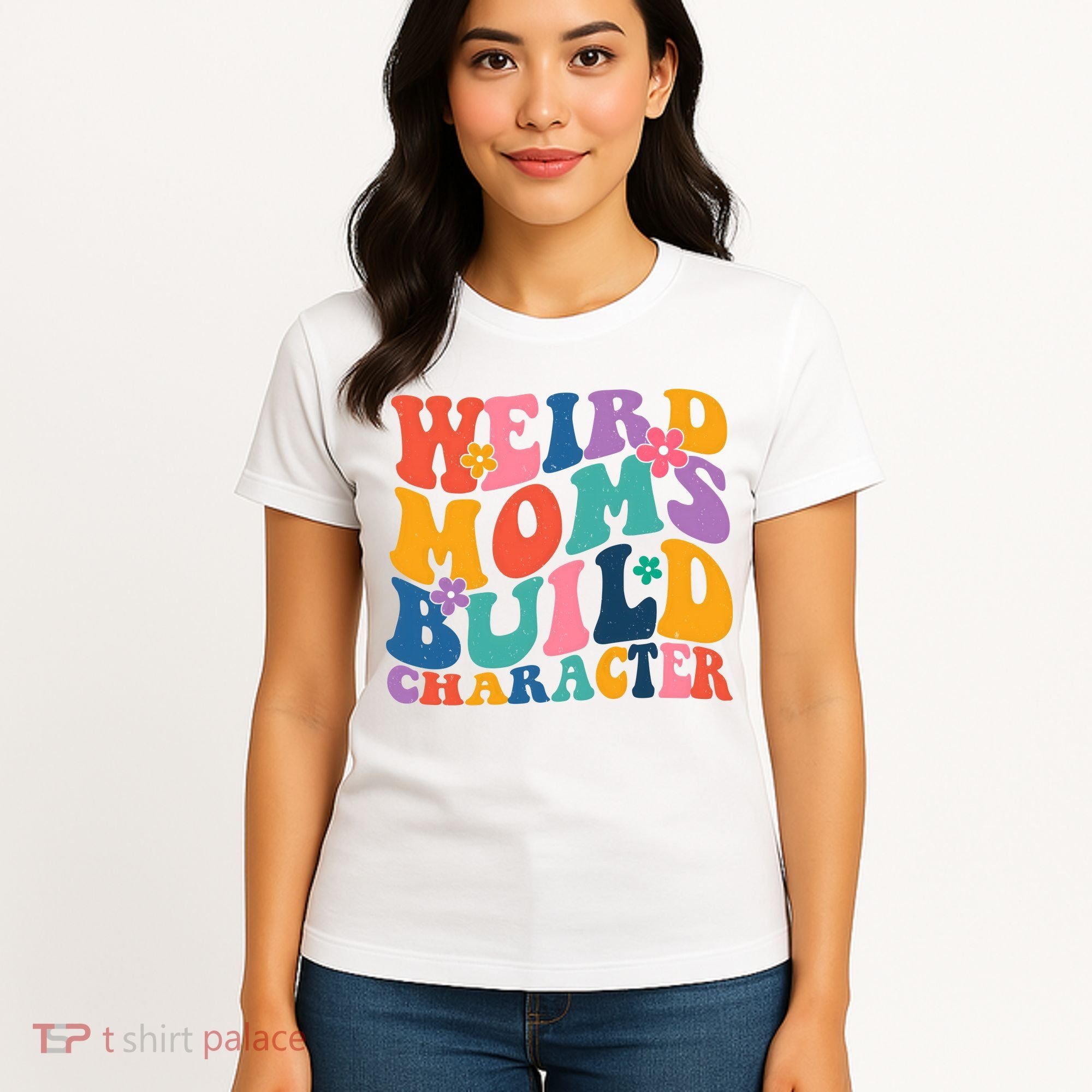 Weird Moms Build Character Funny Retro Women's T-Shirt