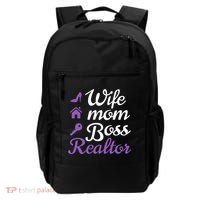 Wife Mom Boss And Realtor Gift Backpack thumb 0