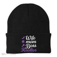 Wife Mom Boss And Realtor Gift Beanie thumb 0