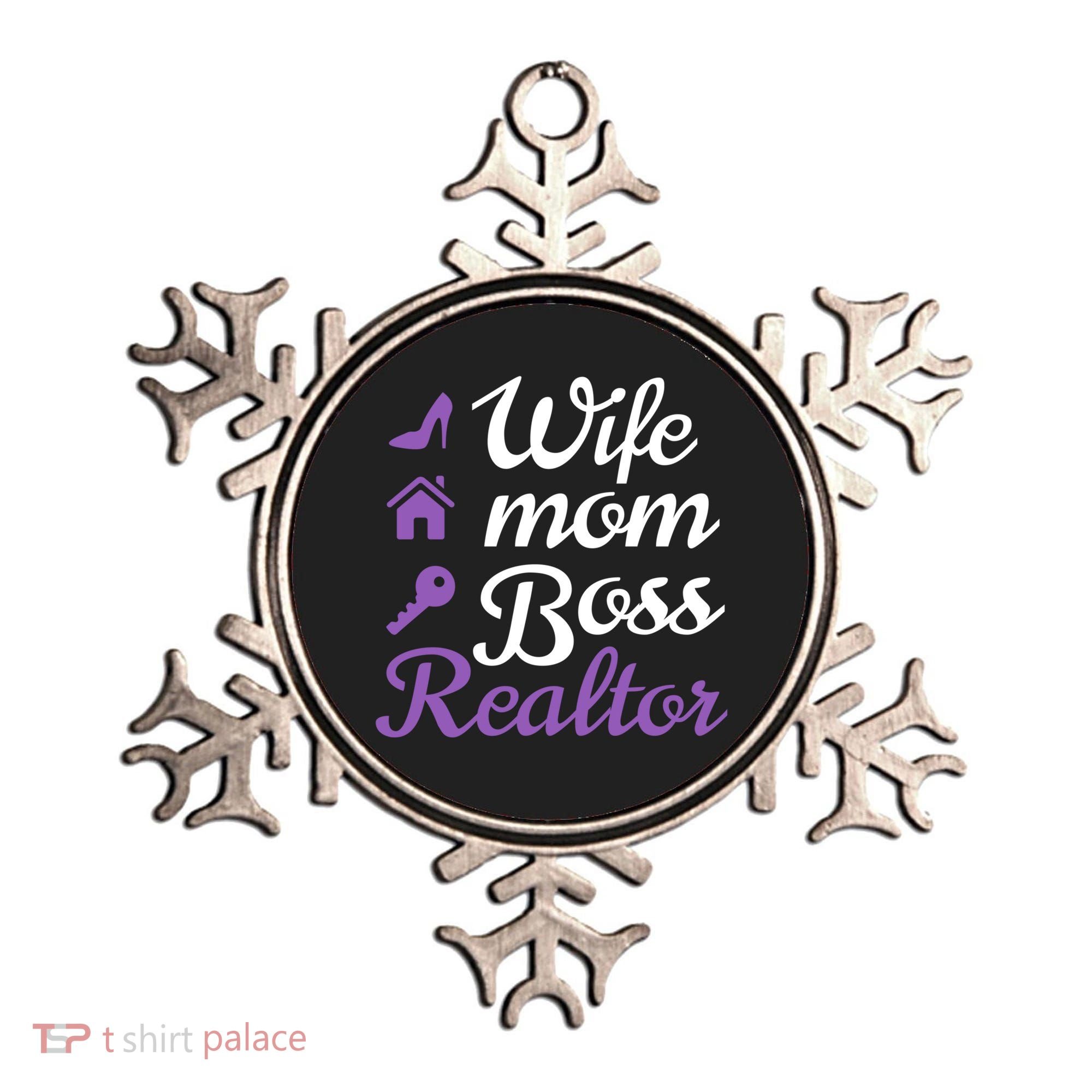 Wife Mom Boss And Realtor Gift Ornament