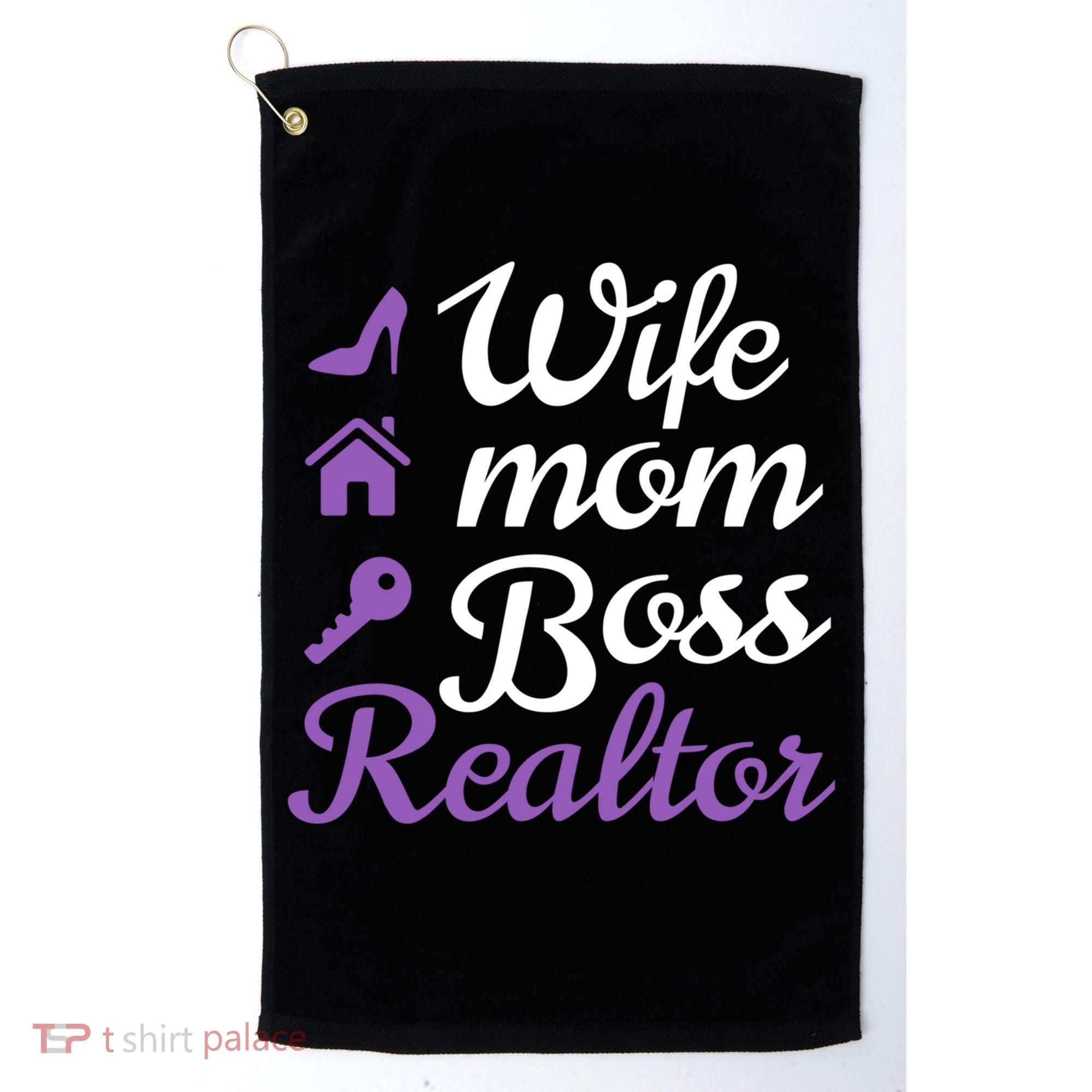Wife Mom Boss And Realtor Gift Golf Towel