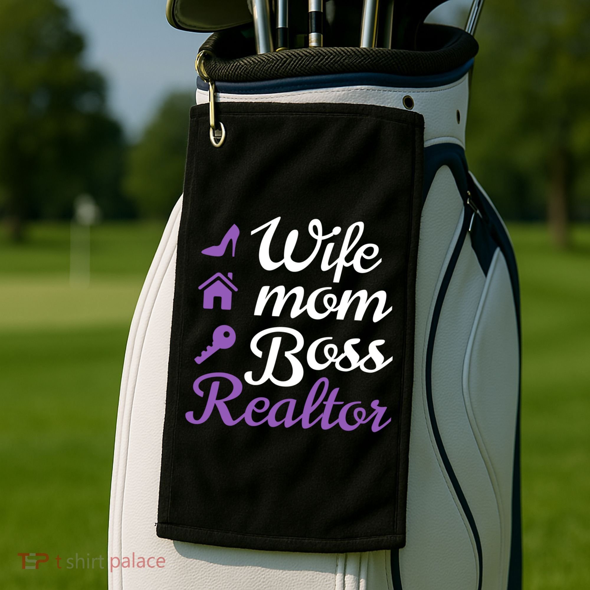 Wife Mom Boss And Realtor Gift Golf Towel