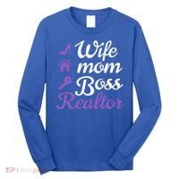 Wife Mom Boss And Realtor Gift Long Sleeve Shirt thumb 0