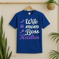 Wife Mom Boss And Realtor Gift T-Shirt thumb 2