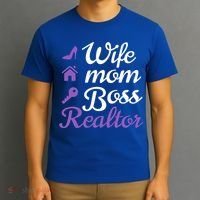 Wife Mom Boss And Realtor Gift T-Shirt thumb 3