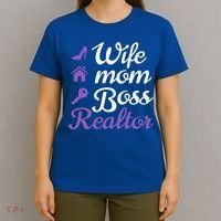 Wife Mom Boss And Realtor Gift T-Shirt thumb 4