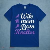 Wife Mom Boss And Realtor Gift T-Shirt thumb 5