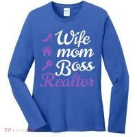 Wife Mom Boss And Realtor Gift Women's Long Sleeve Shirt thumb 0