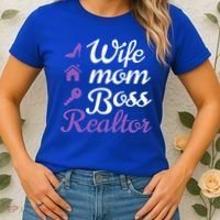 Wife Mom Boss And Realtor Gift Women's T-Shirt thumb 2