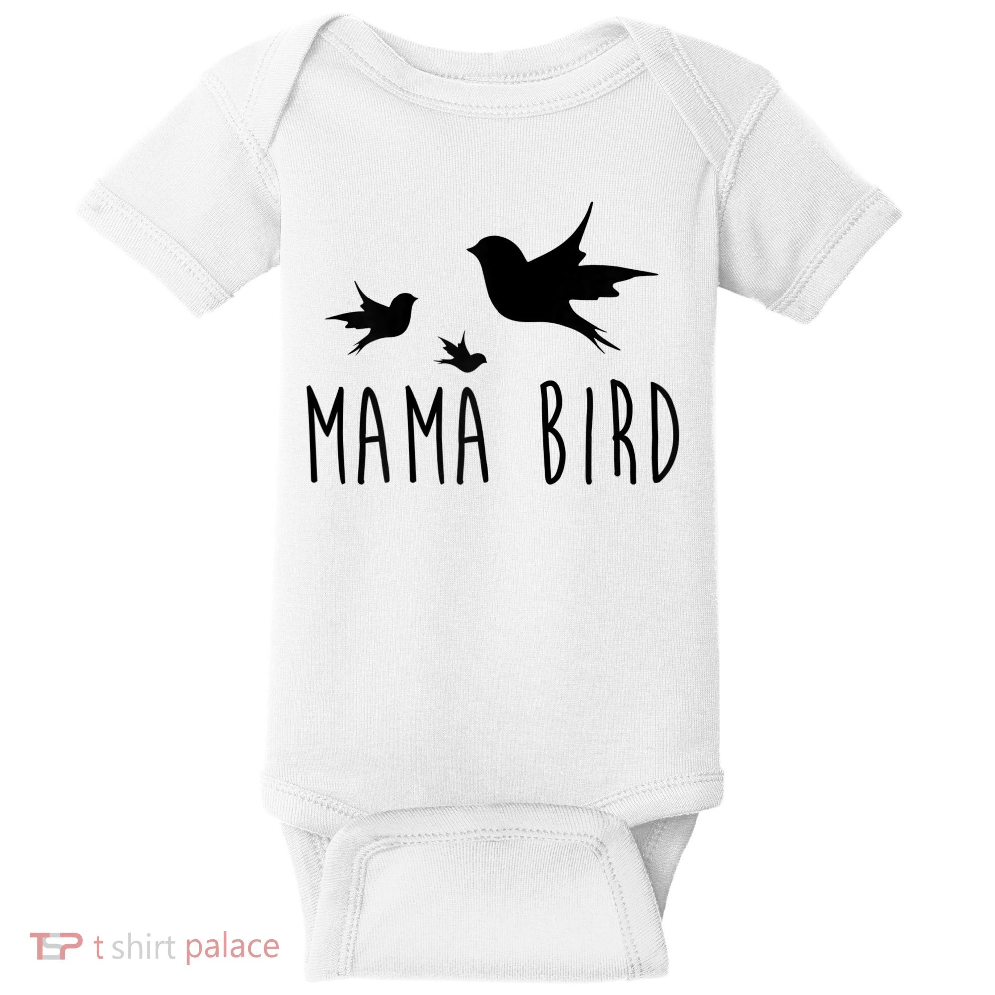 Womens Mama Bird Baby Bird Mother's Day For Her Baby Bodysuit