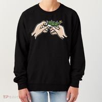 Weed Marijuana Christmas Xmas Tree Ornaments Smoker Gift Women's Sweatshirt thumb 0