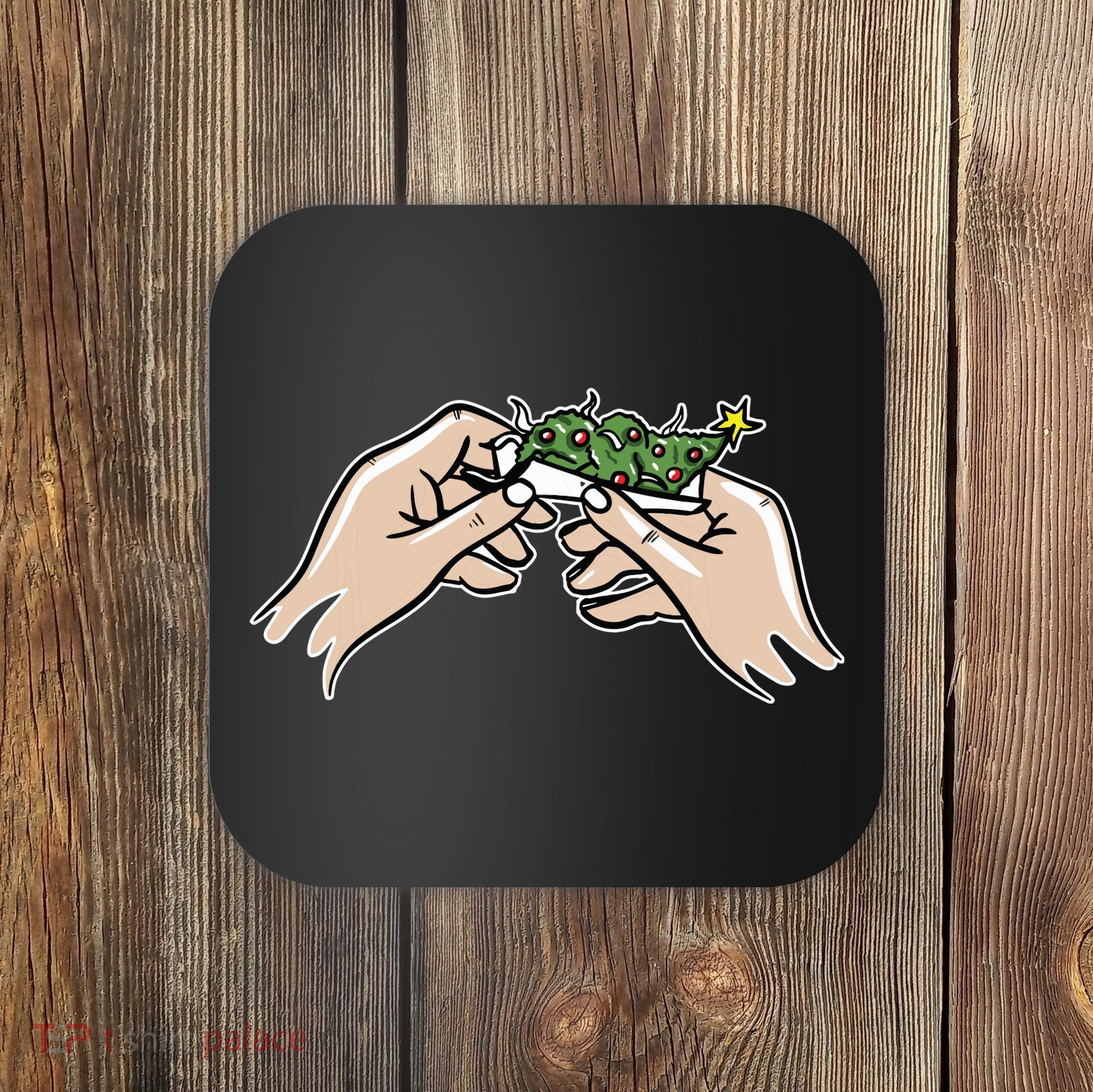 Weed Marijuana Christmas Xmas Tree Ornaments Smoker Gift Coaster