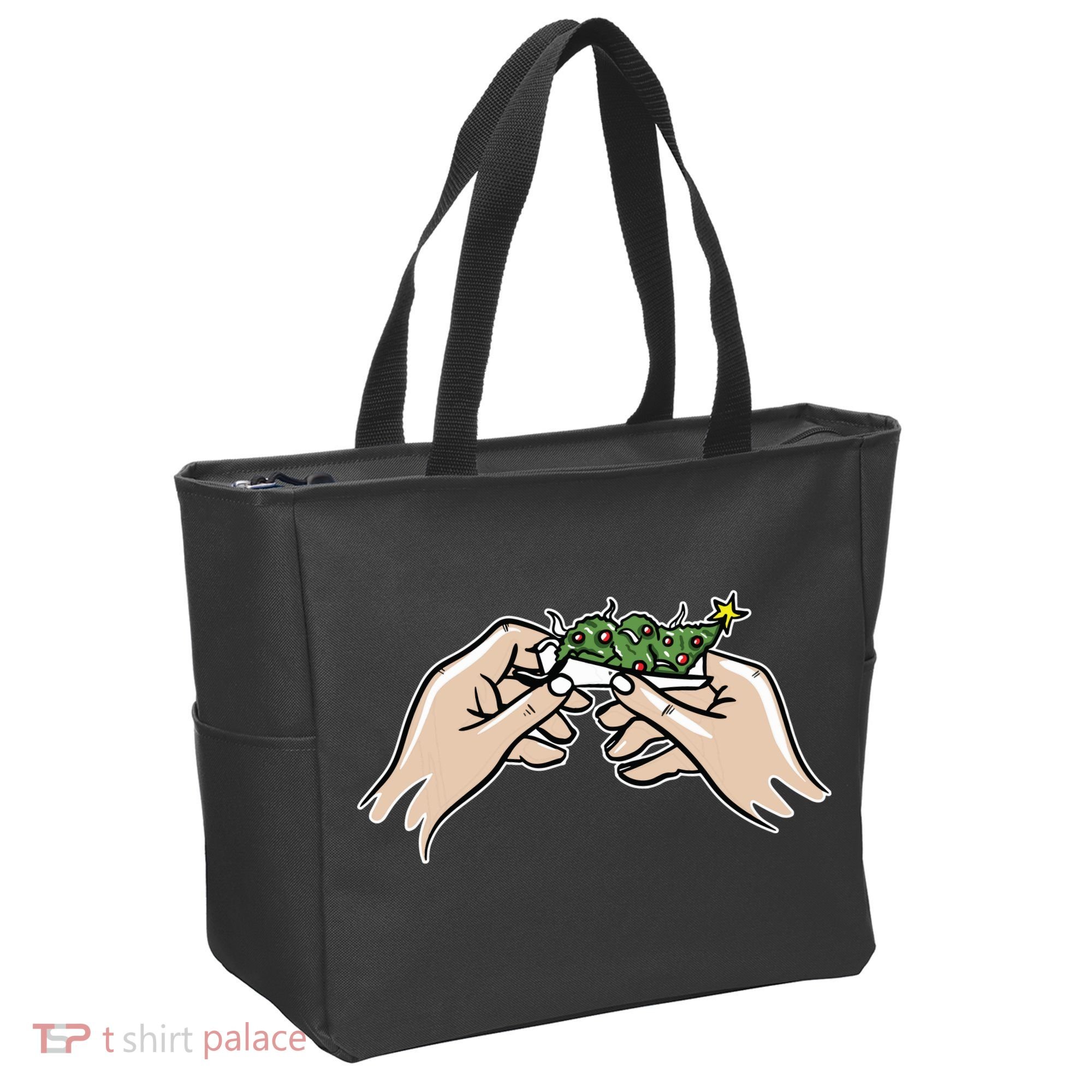 Weed Marijuana Christmas Xmas Tree Ornaments Smoker Gift Tote Bag