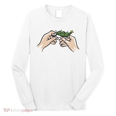 Weed Marijuana Christmas Xmas Tree Ornaments Smoker Gift Long Sleeve Shirt