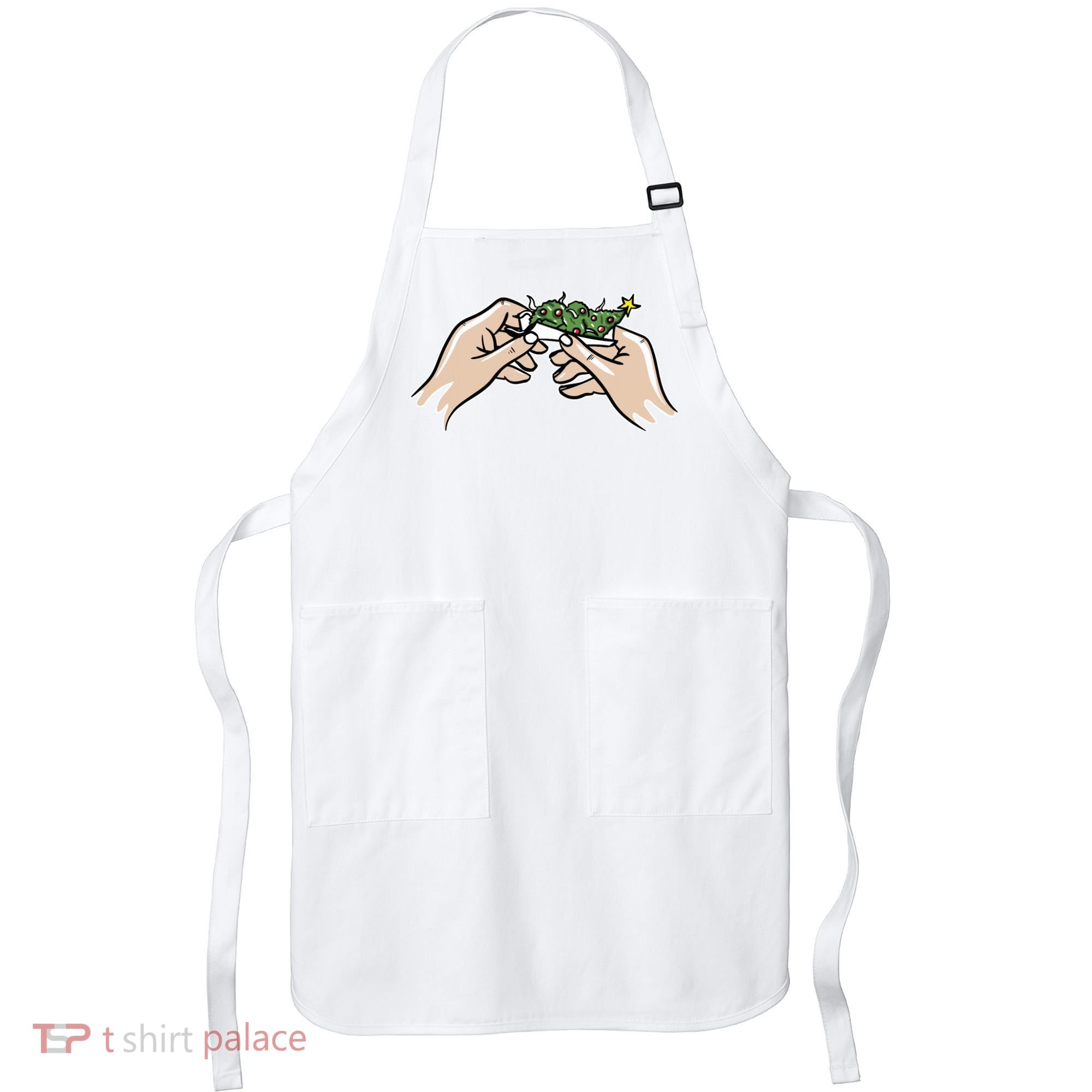 Weed Marijuana Christmas Xmas Tree Ornaments Smoker Gift Apron