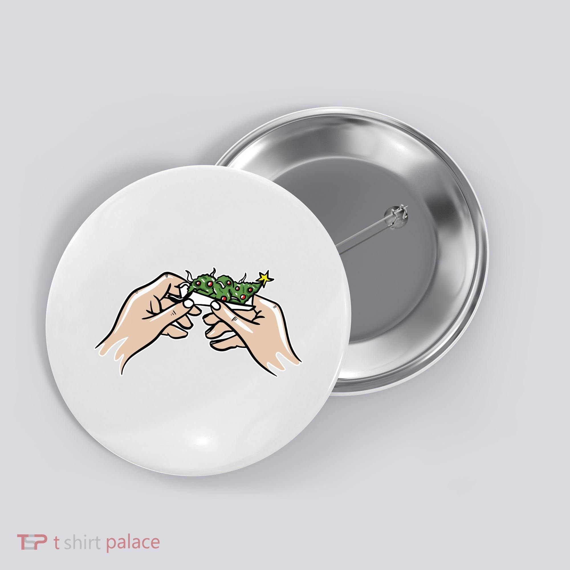 Weed Marijuana Christmas Xmas Tree Ornaments Smoker Gift Button