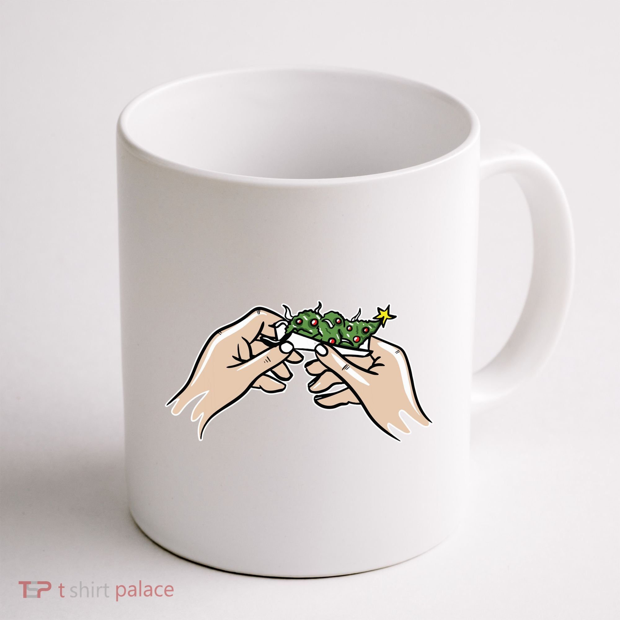 Weed Marijuana Christmas Xmas Tree Ornaments Smoker Gift Coffee Mug