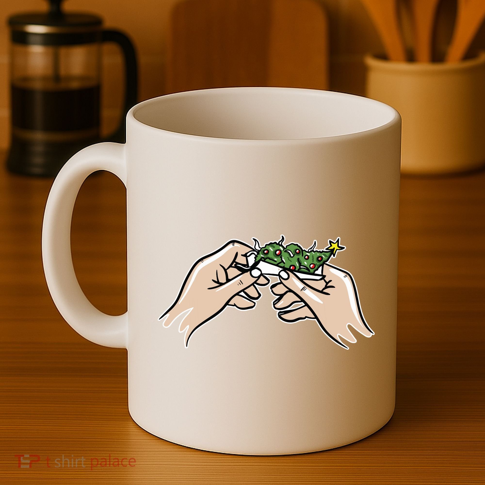 Weed Marijuana Christmas Xmas Tree Ornaments Smoker Gift Coffee Mug