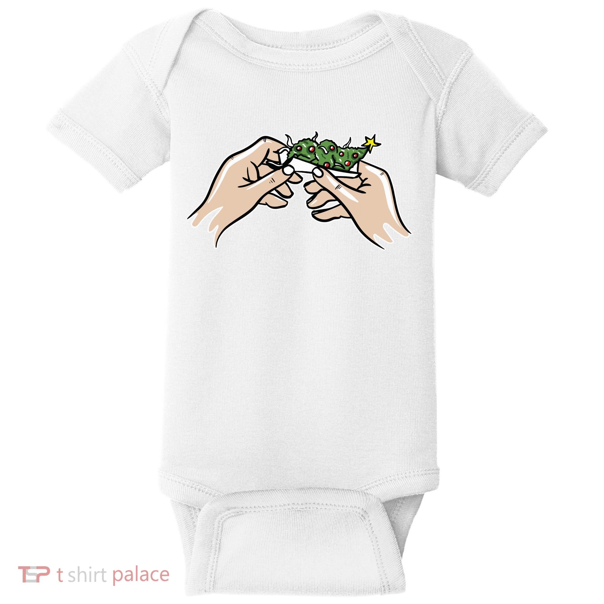 Weed Marijuana Christmas Xmas Tree Ornaments Smoker Gift Baby Bodysuit