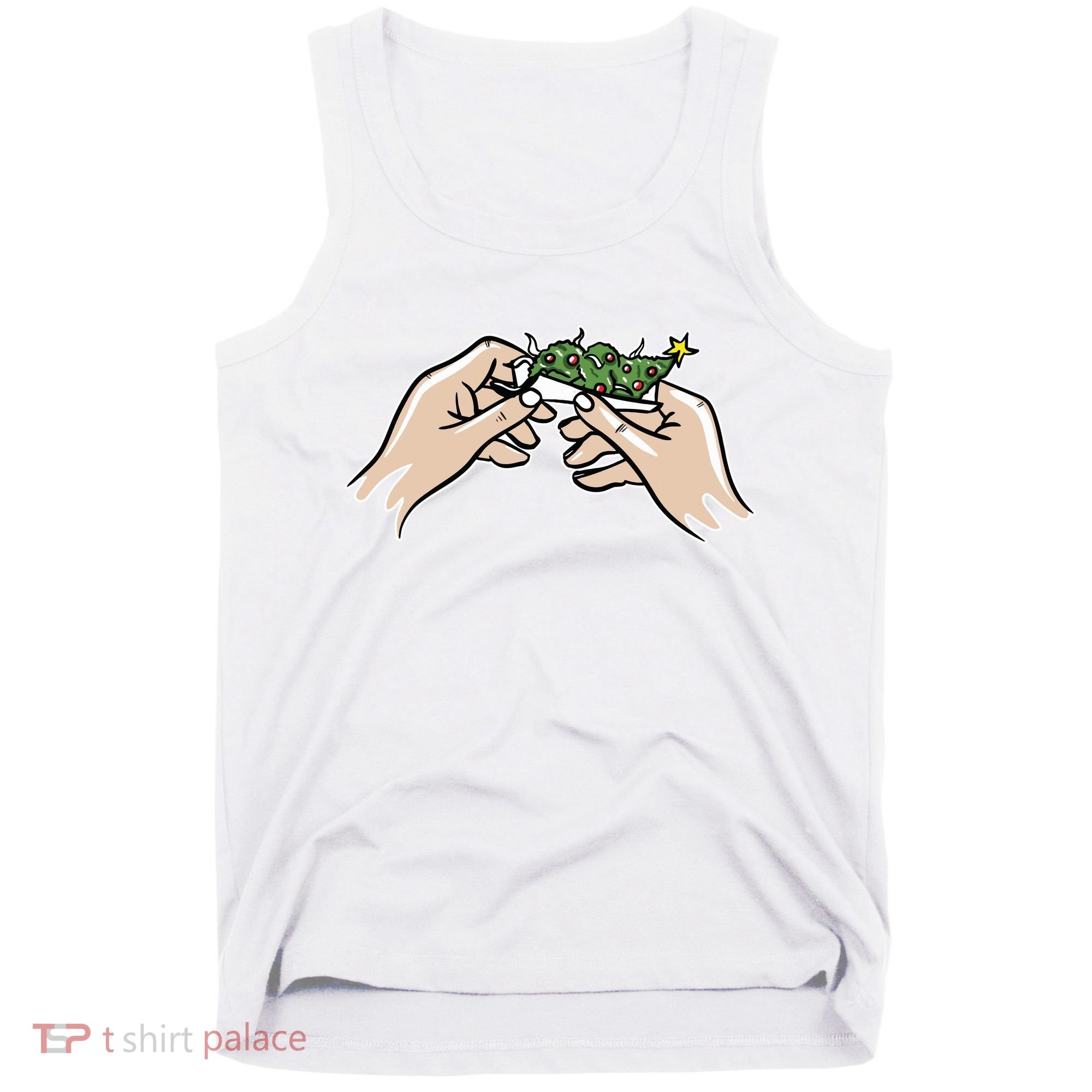 Weed Marijuana Christmas Xmas Tree Ornaments Smoker Gift Tank Top
