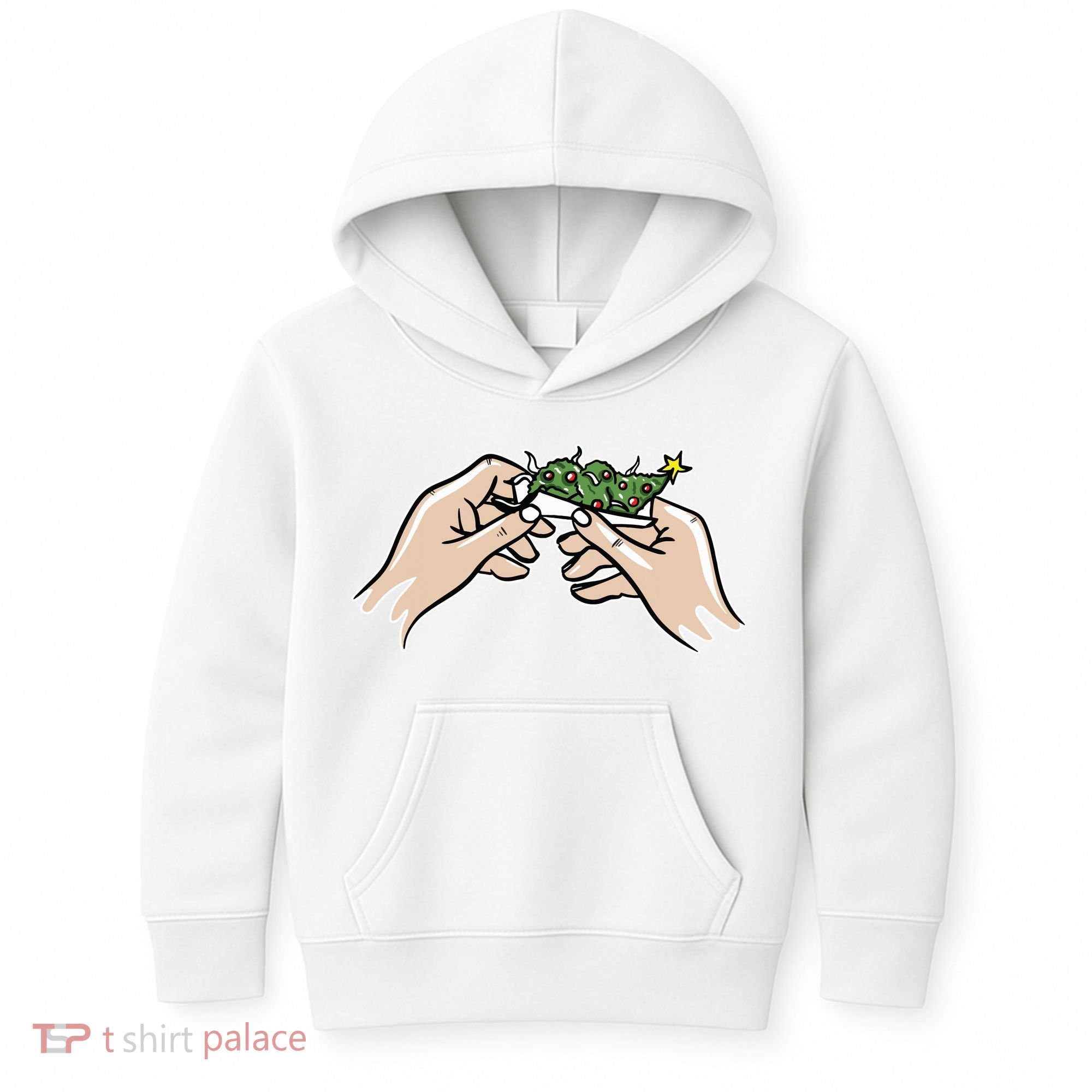 Weed Marijuana Christmas Xmas Tree Ornaments Smoker Gift Kids Hoodie