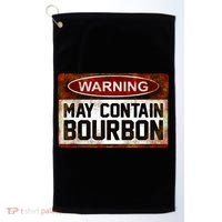 Warning May Contain Bourbon Golf Towel thumb 0