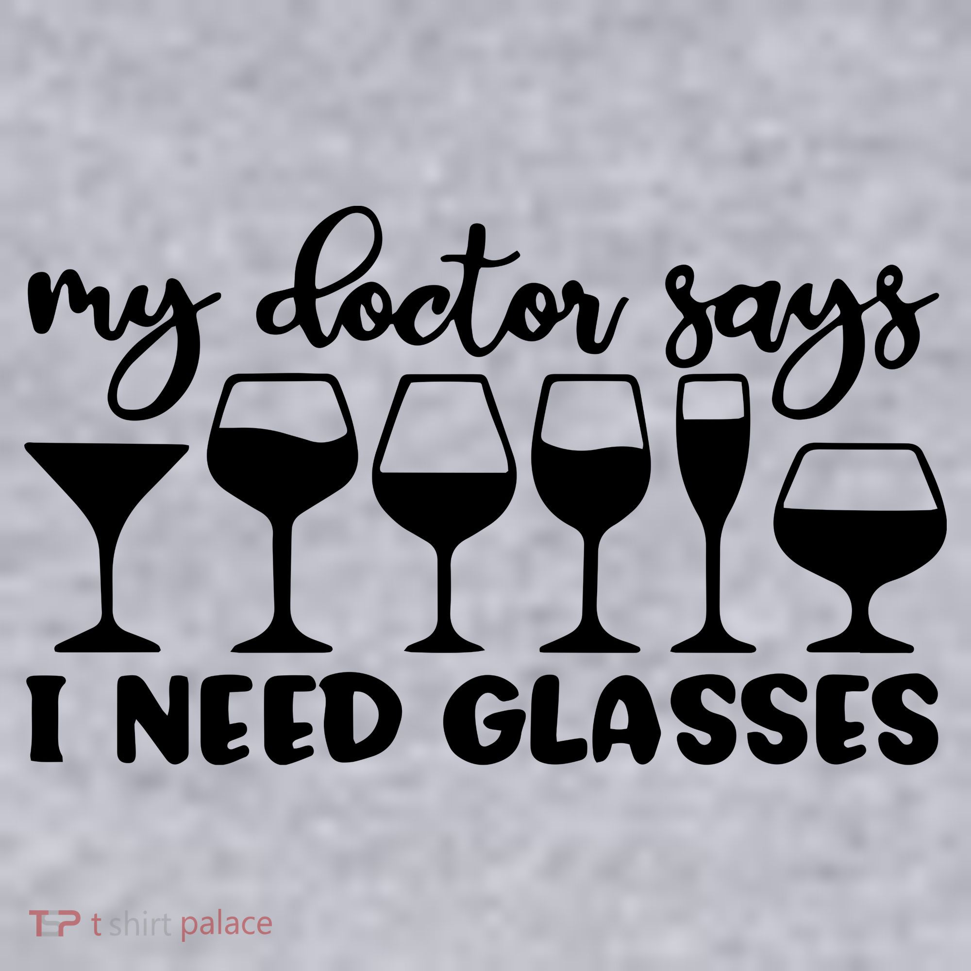 Womens My Doctor Says I Need Glasses Funny Drinking Wine Lover Women's Racerback Cropped Tank