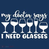 Womens My Doctor Says I Need Glasses Funny Drinking Wine Lover Mousepad thumb 1