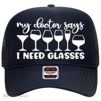 Womens My Doctor Says I Need Glasses Funny Drinking Wine Lover Hat thumb 0