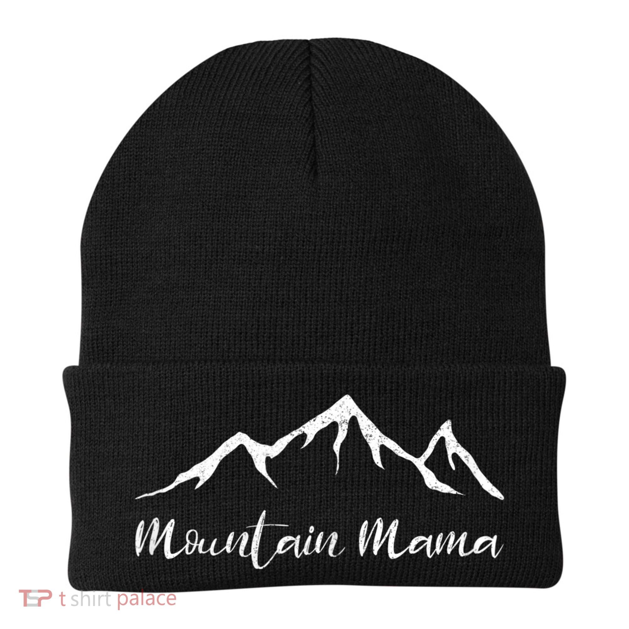 Womens Mother's Day Camping Mountain Mama Beanie
