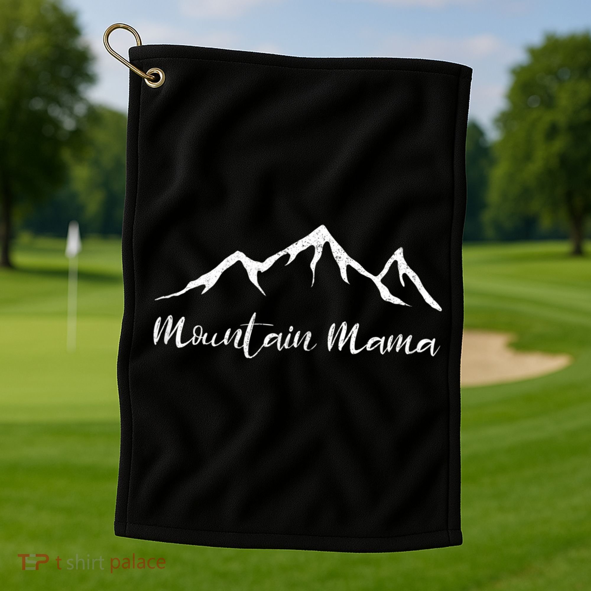 Womens Mother's Day Camping Mountain Mama Golf Towel