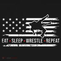 wrestling MMA eat sleep wrestle repeat funny theme wrestler  Hoodie thumb 2