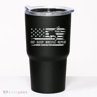 wrestling MMA eat sleep wrestle repeat funny theme wrestler  Tumbler thumb 0