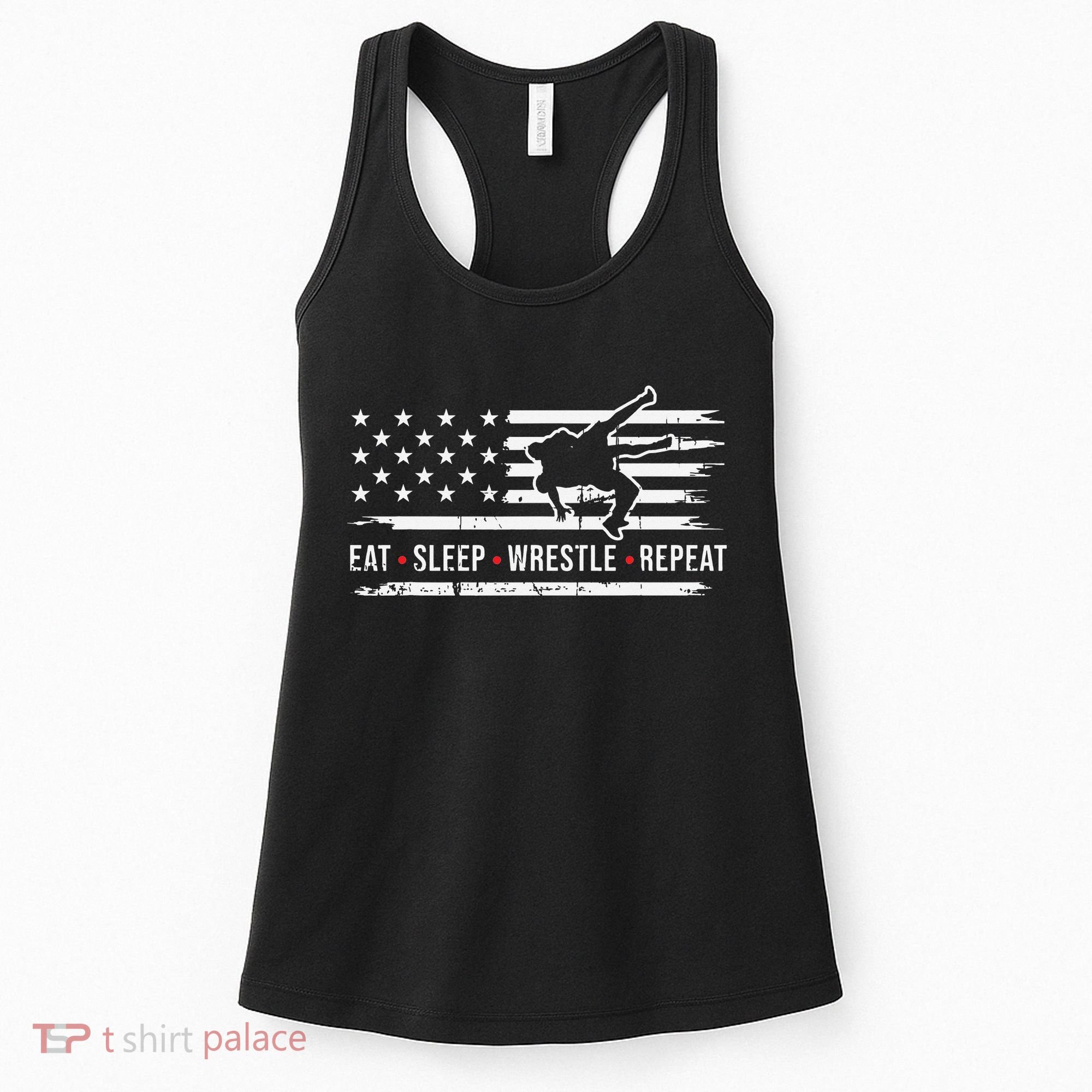 wrestling MMA eat sleep wrestle repeat funny theme wrestler  Women's Tank Top