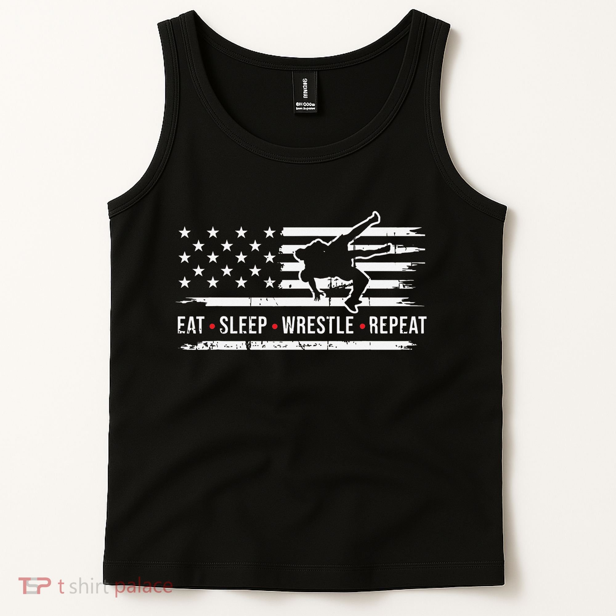wrestling MMA eat sleep wrestle repeat funny theme wrestler  Tank Top