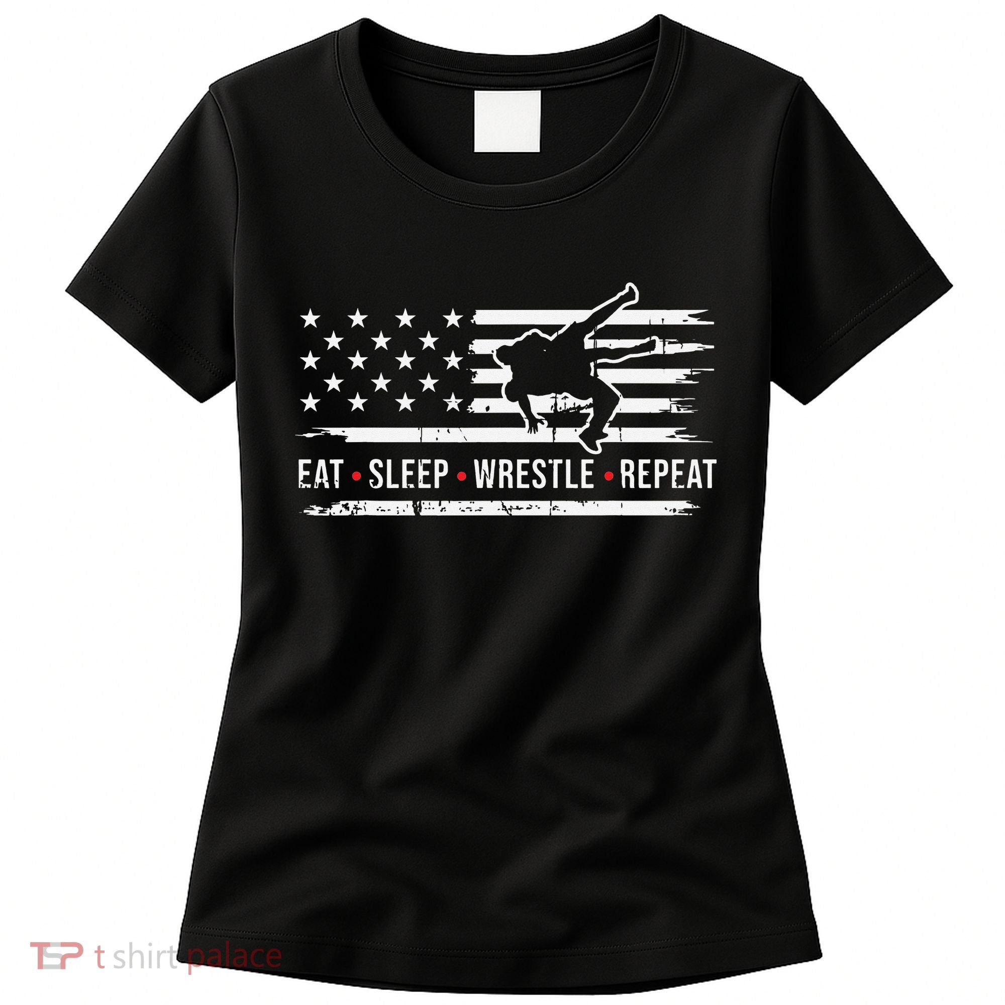 wrestling MMA eat sleep wrestle repeat funny theme wrestler  Women's T-Shirt