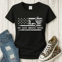 wrestling MMA eat sleep wrestle repeat funny theme wrestler  Women's T-Shirt thumb 3