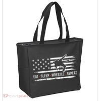 wrestling MMA eat sleep wrestle repeat funny theme wrestler  Tote Bag thumb 2