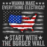 Wanna Make Everything Electric Start With The Border Wall Golf Towel thumb 3