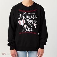 Wo My Favorite Player Calls Me Nene Baseball Heart Women's Sweatshirt thumb 0