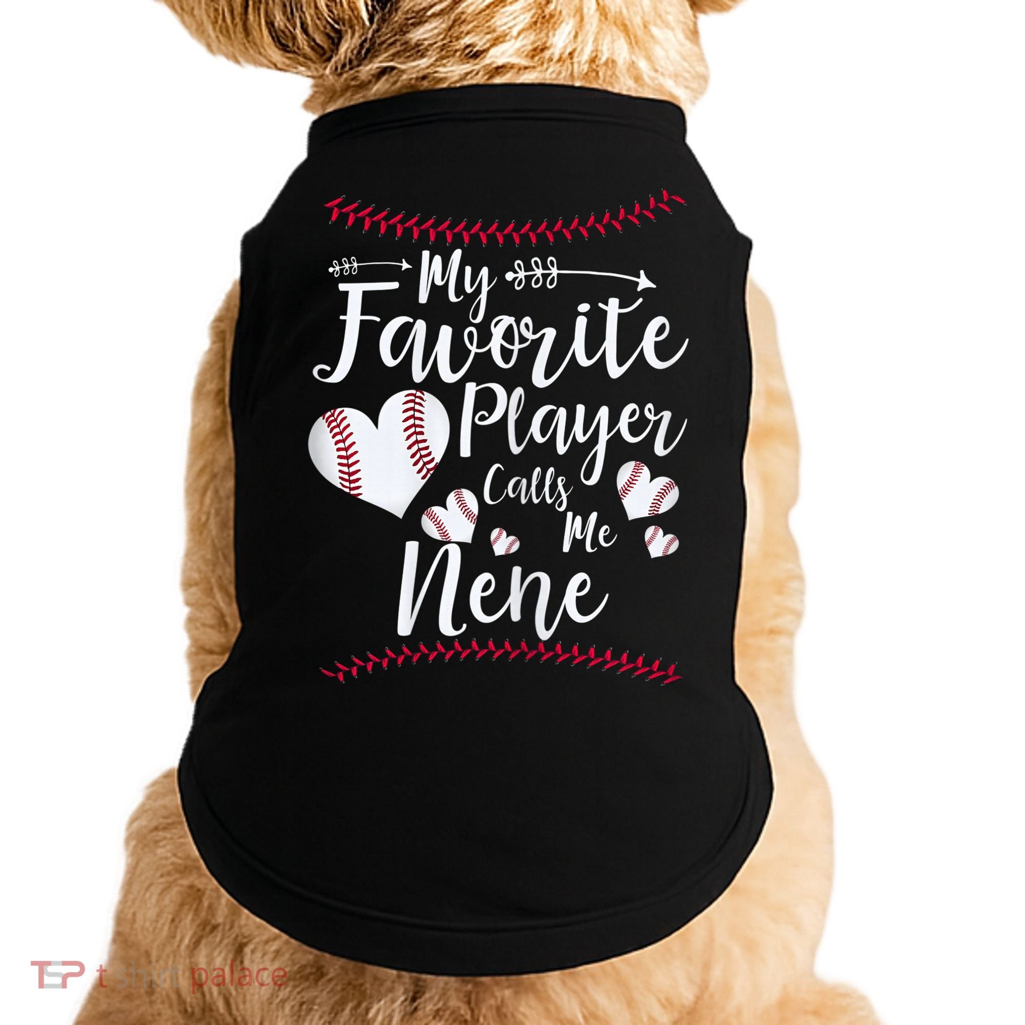 Wo My Favorite Player Calls Me Nene Baseball Heart Doggie Tank