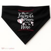 Wo My Favorite Player Calls Me Nene Baseball Heart USA-Made Doggie Bandana thumb 0