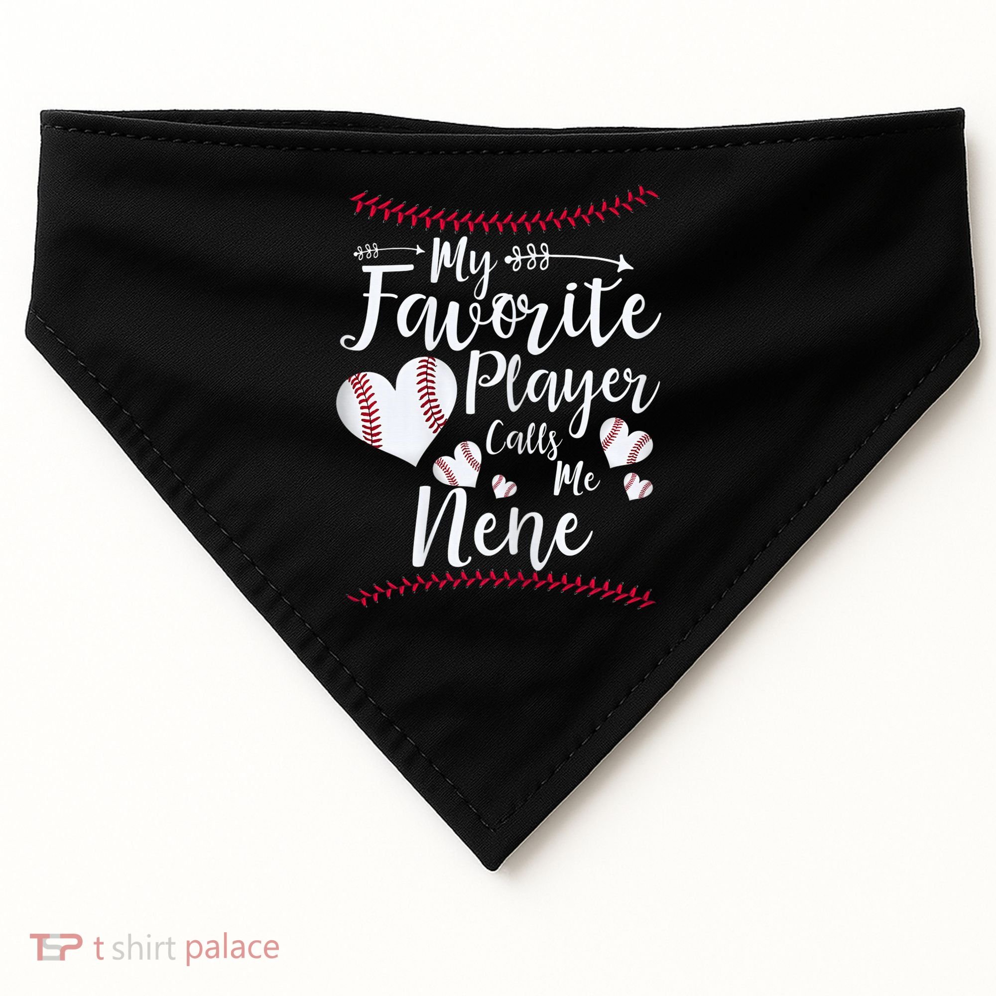 Wo My Favorite Player Calls Me Nene Baseball Heart USA-Made Doggie Bandana