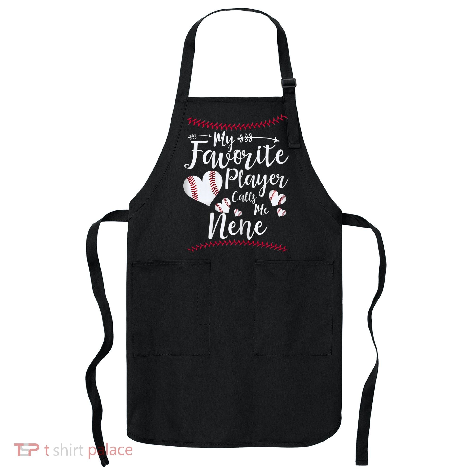 Wo My Favorite Player Calls Me Nene Baseball Heart Apron