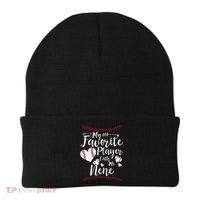 Wo My Favorite Player Calls Me Nene Baseball Heart Beanie thumb 0