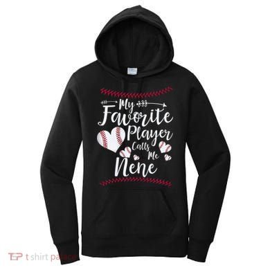 Wo My Favorite Player Calls Me Nene Baseball Heart Women's Hoodie