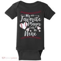 Wo My Favorite Player Calls Me Nene Baseball Heart Baby Bodysuit thumb 0