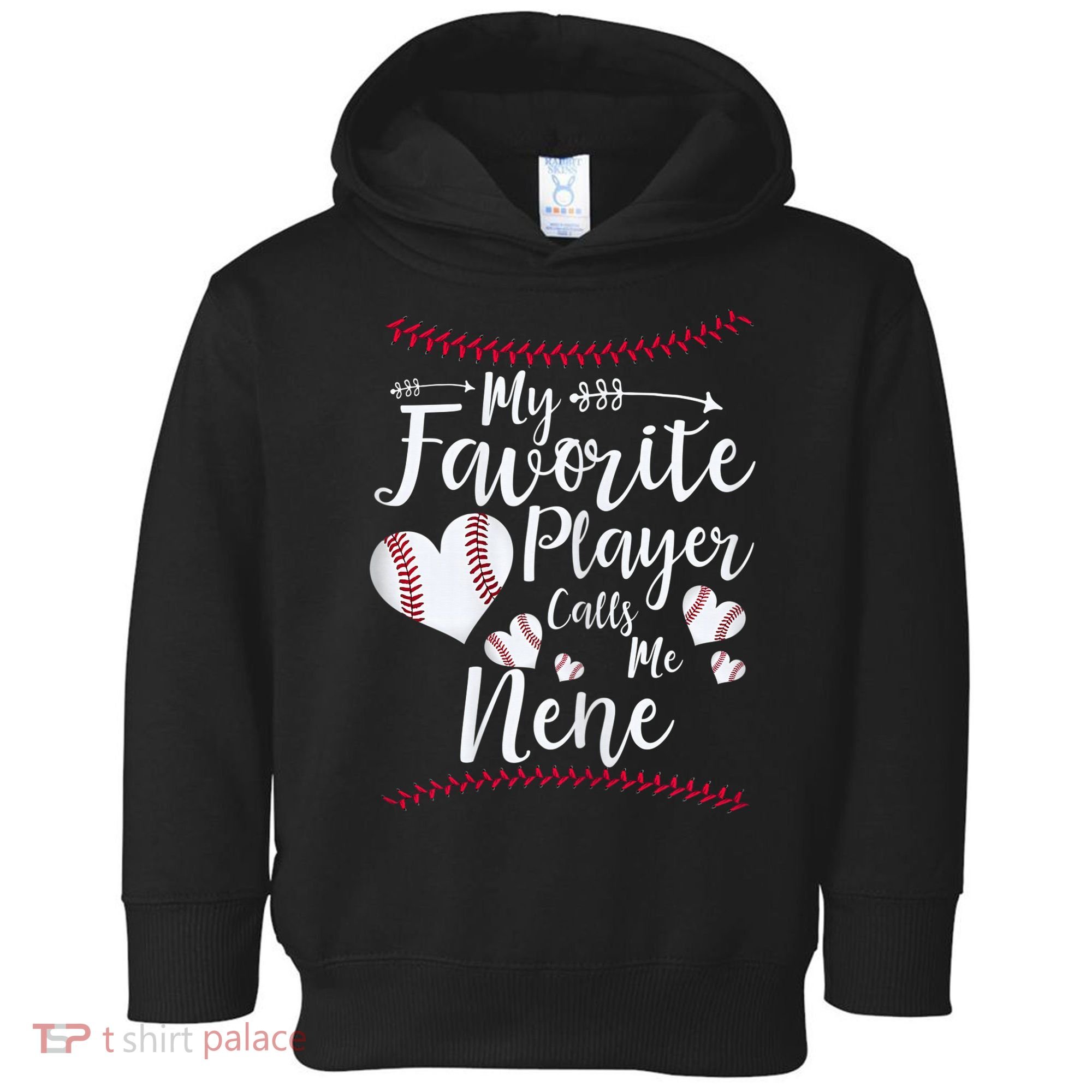 Wo My Favorite Player Calls Me Nene Baseball Heart Toddler Hoodie