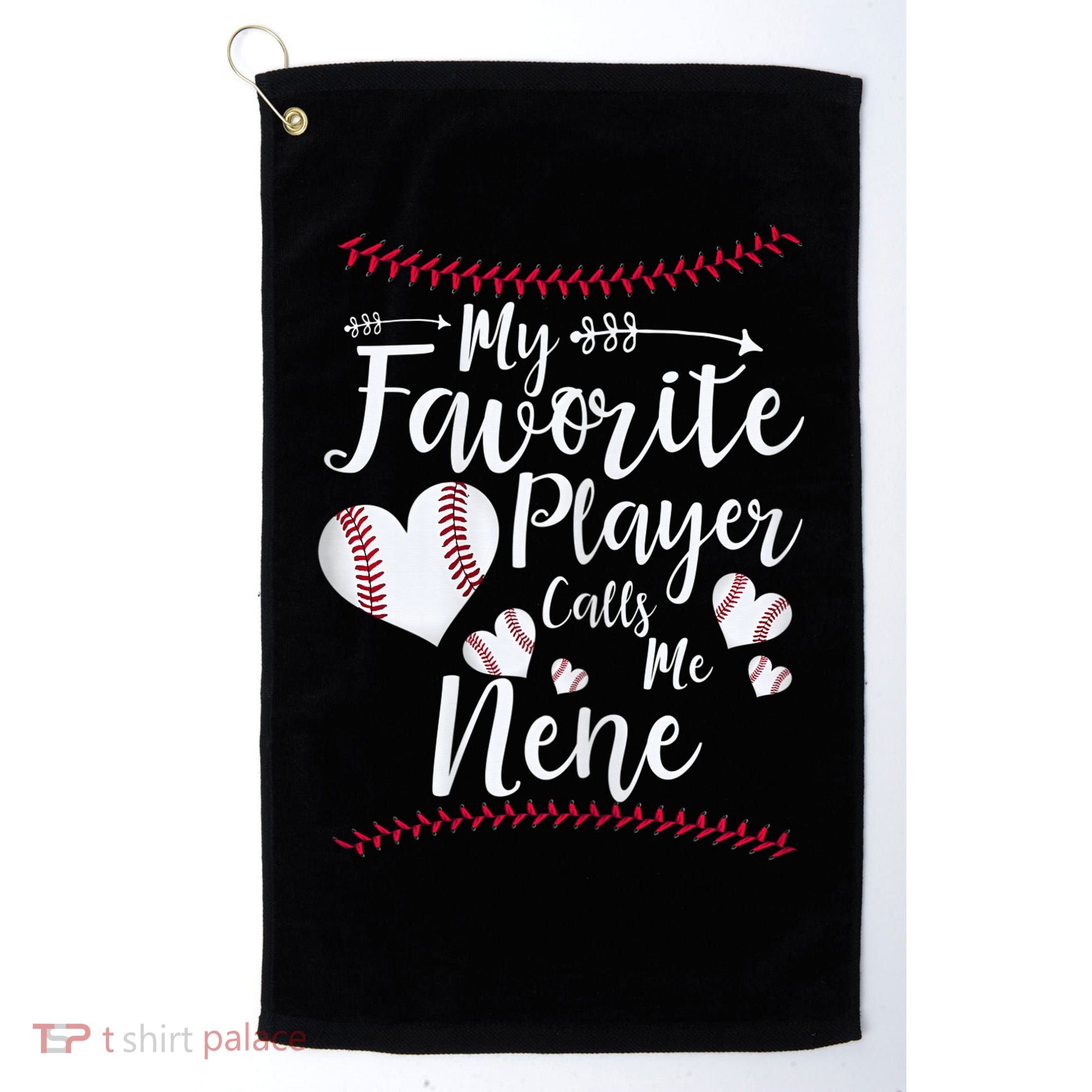 Wo My Favorite Player Calls Me Nene Baseball Heart Golf Towel